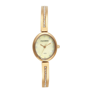 Relógio Mondaine Feminino Oval Madrepérola Dourado 32749LPMVDM1