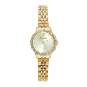 Relógio Mondaine Feminino Clássico Cristais Dourado 32745LPMVDE1