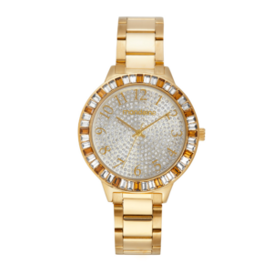 Relógio Mondaine Feminino Cristais Baguete Dourado 32743LPMVDE1
