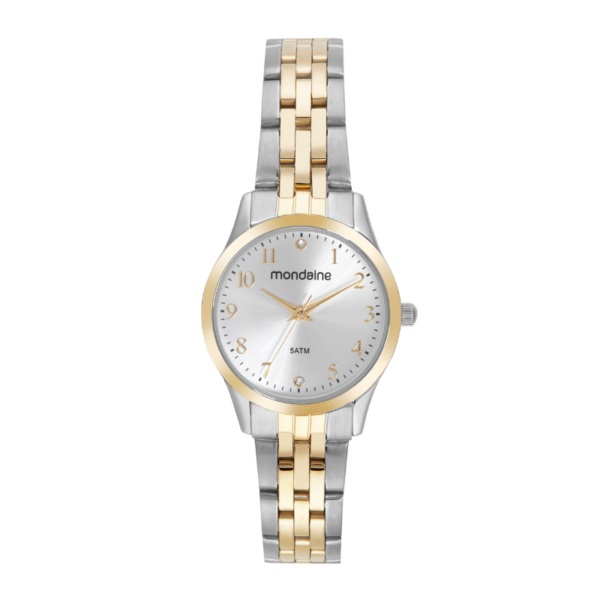 Relógio Mondaine Feminino Clássico Com Cristais Bicolor 32699LPMVBE2