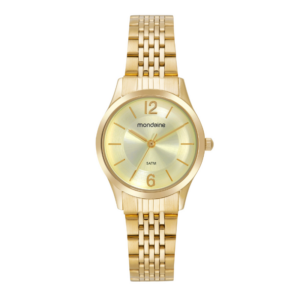Relógio Mondaine Feminino Dourado com Mostrador Efeito Escovado e Metálico 32698LPMVDE1