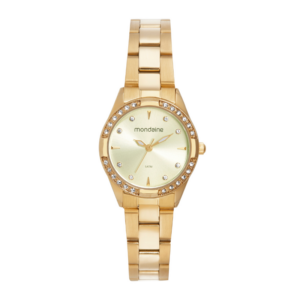 Relógio Mondaine Feminino Cristais Dourado 32771LPMVDE1