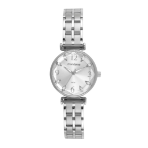 Relógio Mondaine Feminino Cristais Vidro Facetado Prata 32773L0MVNE2
