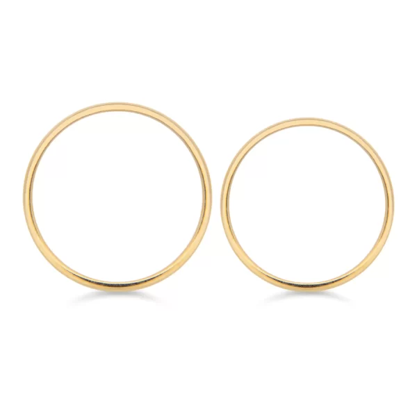 Alianças de Casamento Finas Clássicas Ouro 18k - Image 2
