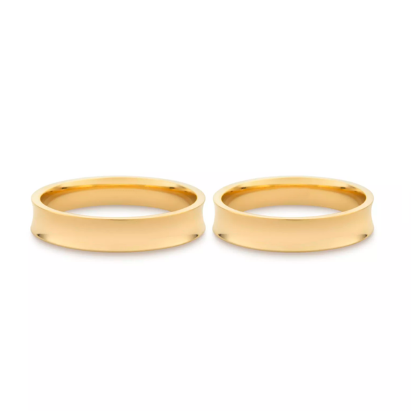 Alianças de Casamento Côncavas Ouro 18k 4mm 8g o par