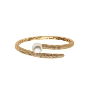 Pulseira Folheada com pérola e zircônias