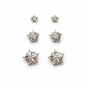 Brinco Prata Trio de Zircônia