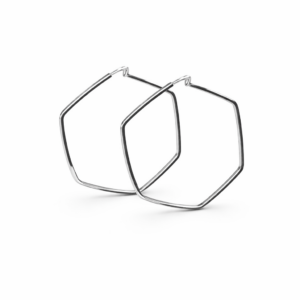 Brinco Argola Hexagonal Prata 925