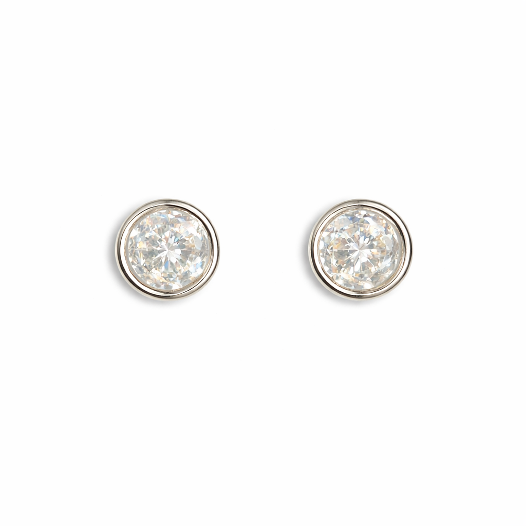 Brinco Prata 925 Ponto de Luz 5,50mm