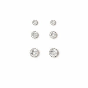 Brinco Prata 925 Trio Ponto de Luz